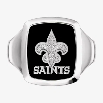 True Fans Fine Jewelry Mens Diamond Accent Genuine Black Onyx Sterling Silver Fashion Ring In Metallic