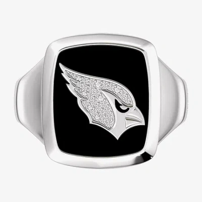 True Fans Fine Jewelry Mens Diamond Accent Genuine Black Onyx Sterling Silver Fashion Ring In Metallic