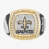 True Fans Fine Jewelry New Orleans Saints Mens 1/2 Ct. Natural White Diamond 10k Two Tone Gold Fleur De Lis Fashion Ring In Black