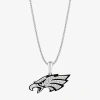 True Fans Fine Jewelry Philadelphia Eagles Unisex Adult White Cubic Zirconia Sterling Silver 18 Inch Pendant Necklace In Silver