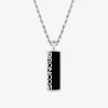 True Fans Fine Jewelry Unisex Adult 1/10 Ct. T.w. Genuine Black Onyx Sterling Silver 22 Inch Pendant Necklace In Metallic