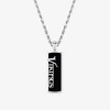 True Fans Fine Jewelry Unisex Adult 1/10 Ct. T.w. Genuine Black Onyx Sterling Silver 22 Inch Pendant Necklace In Metallic