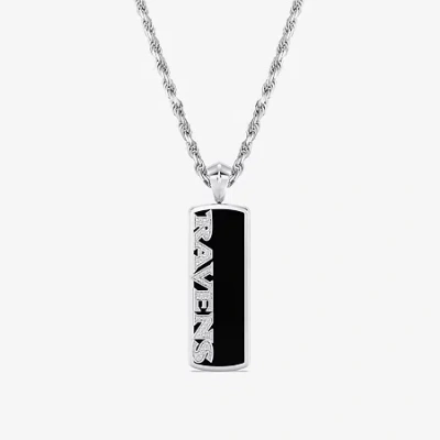 True Fans Fine Jewelry Unisex Adult 1/10 Ct. T.w. Genuine Black Onyx Sterling Silver 22 Inch Pendant Necklace In Transparent