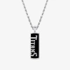True Fans Fine Jewelry Unisex Adult 1/10 Ct. T.w. Genuine Black Onyx Sterling Silver 22 Inch Pendant Necklace In Metallic