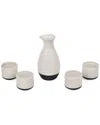 True Fervor 5 Piece Sake Set In White