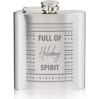 True Full Of Holiday Spirit Stainless Steel Flask In Silver