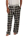 True Grit Alpine Flannel Pants In Black/grey In Black