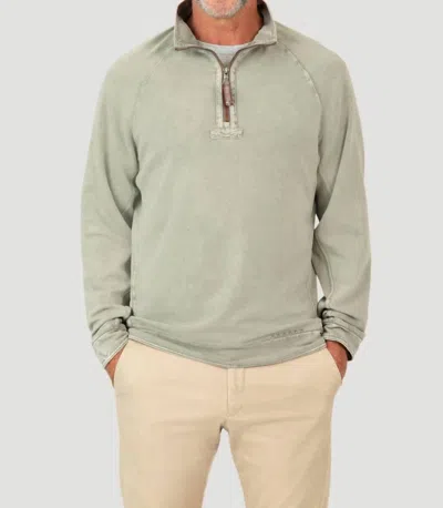 True Grit Cashmere Heather 1/4 Zip Pullover In Olive Tree In Green