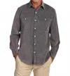 True Grit Cozy Cut Cord Work Shirt In Carbon In Gray