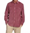 True Grit Cozy Cut Cord Work Shirt In Claret In Yellow