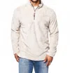 True Grit Double Plush 1/4 Zip Pullover In Oatmeal In White