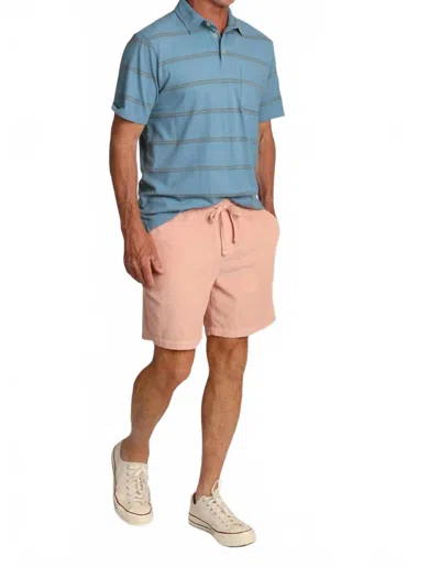 True Grit Drawstring Short With Stitch Details In Dusty Pink