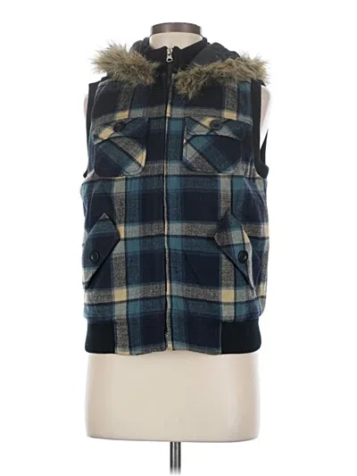 Pre-owned True Grit Faux Fur Vest In Blue