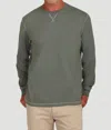 True Grit Heritage Slub Crew Long Sleeve Tee In Timber In Green