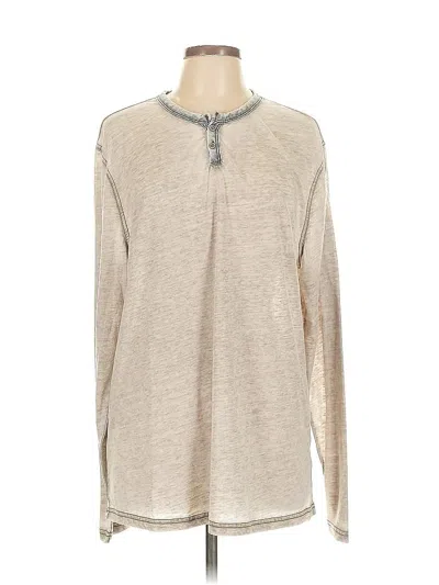 Pre-owned True Grit Long Sleeve Top Silver Crew Neck Tops