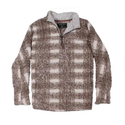 True Grit Men's Big Plaid 1/4 Zip Pullover In Brown
