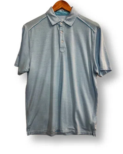 True Grit Men French Terry Knit Polo In Turquoise In Grey