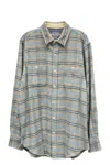 True Grit Men's Long Sleeve Shirt In Blu In Green