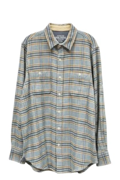 True Grit Men's Long Sleeve Shirt In Blu In Green