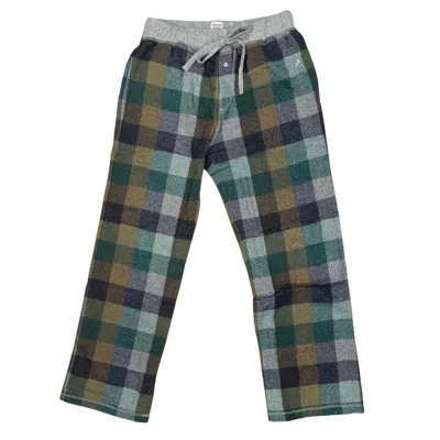 True Grit Men's Mountain Checks Flannel Pants In Green Multi