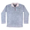 True Grit Men's Softest Tip Shearling 1/4 Zip Pullover In Chambray In Blue