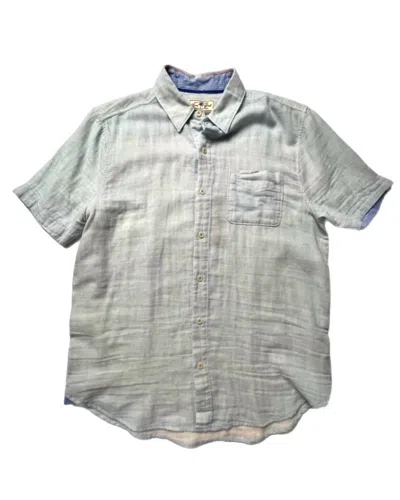 True Grit Men Solid Button Front Shirt In Chambray Blue In Grey