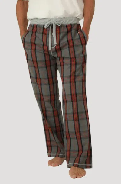 True Grit Mountain Checks Flannel Pants In Red/heather Grey In Multi
