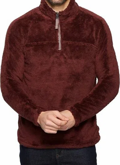 True Grit Plush Half Zip Pullover In Wine In Brown