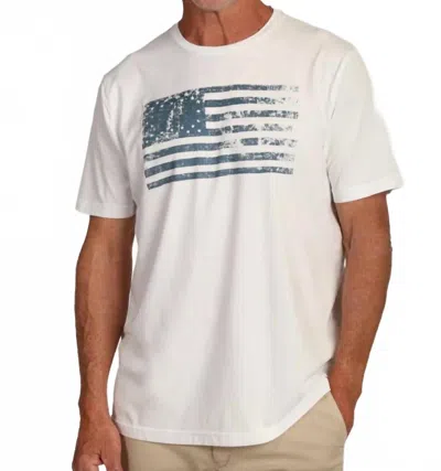 True Grit Short Sleeve Raw Edge Crew Tee In White In Animal Print