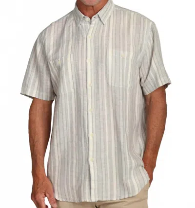 True Grit Wyatt Short Sleeve Pocket Stripe Shirt In Grey In Gray