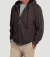 True Grit Zip Hood Fleece Line Jacket In Carbon In Gray