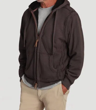 True Grit Zip Hood Fleece Line Jacket In Carbon In Gray
