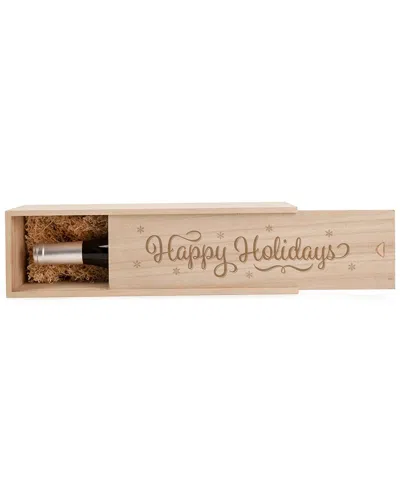 True Happy Holidays Wood Wine Box In Neutral