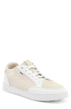 True Linkswear Mixed Media Sneaker In White Truffle