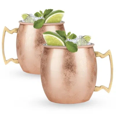 True Moscow Mule 16 oz Copper Plated Mug With Zinc Alloy Handle In Brown