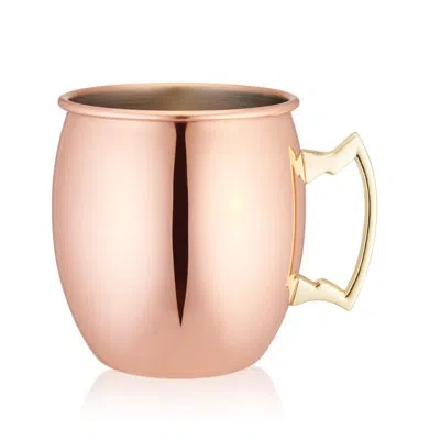 True Moscow Mule 16 oz Copper Plated Mug With Zinc Alloy Handle In Brown