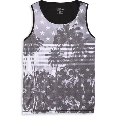 True Nation By Dxl Big & Tall Americana Sleeveless T-shirt In Black