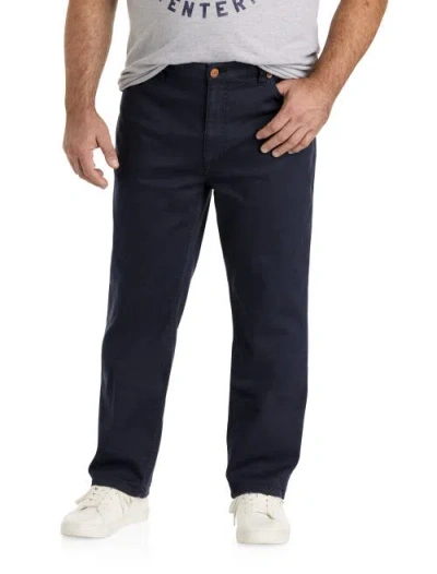 True Nation By Dxl Big & Tall Athletic-fit 5-pocket Everyday Stretch Performance Twill Pants In Dark Sapphire