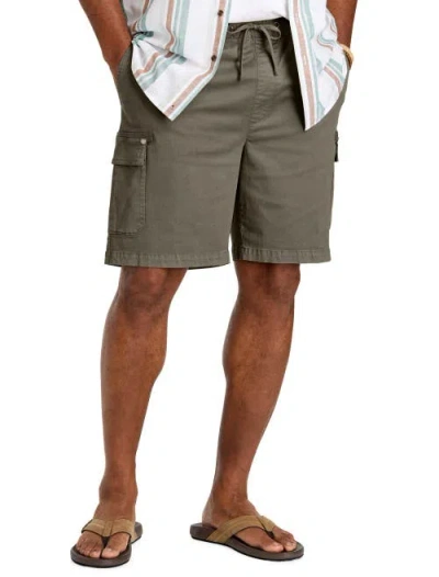 True Nation By Dxl Big & Tall Athletic Fit Drawstring Cargo Shorts In Green