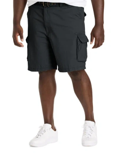 True Nation By Dxl Big & Tall Belted Cargo Shorts In Black