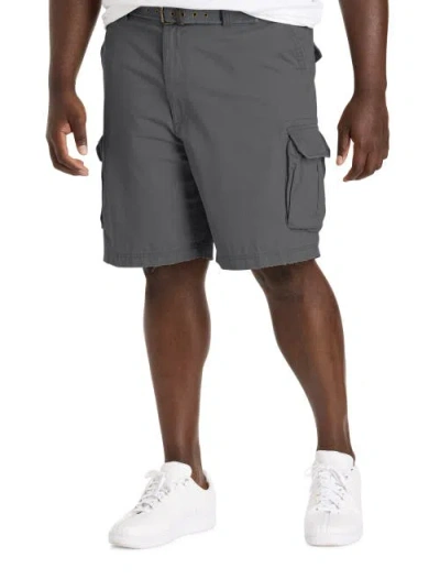True Nation By Dxl Big & Tall Belted Cargo Shorts In Gray