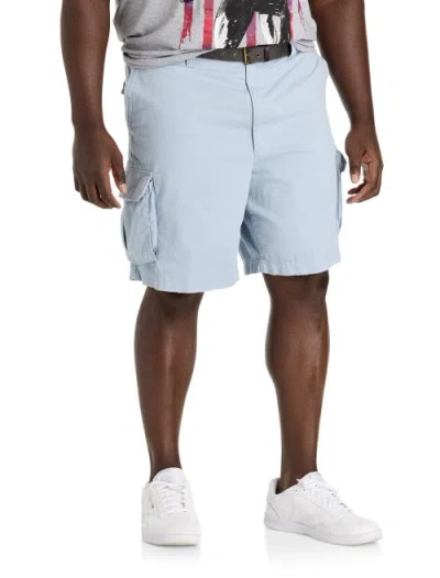 True Nation By Dxl Big & Tall Belted Cargo Shorts In Blue Fog
