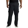 True Nation By Dxl Big & Tall Broken-in Relaxed Fit Cargo Pants In Black