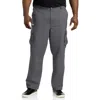 True Nation By Dxl Big & Tall Broken-in Relaxed Fit Cargo Pants In Gray
