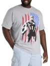 True Nation By Dxl Big & Tall Captain America Flag Graphic Tee In Heather Grey