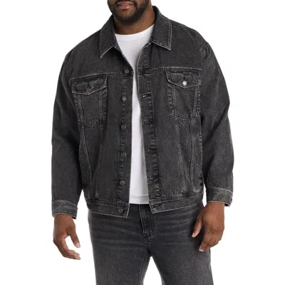 True Nation By Dxl Big & Tall Fade To Black Trucker Jacket In Brown