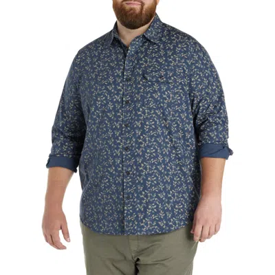 True Nation By Dxl Big & Tall Fern Print Sport Shirt In Multi