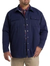 True Nation By Dxl Big & Tall Flannel-lined Shirt Jacket In Evening Blue