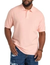 True Nation By Dxl Big & Tall Garment-dyed Polo Shirt In Orange