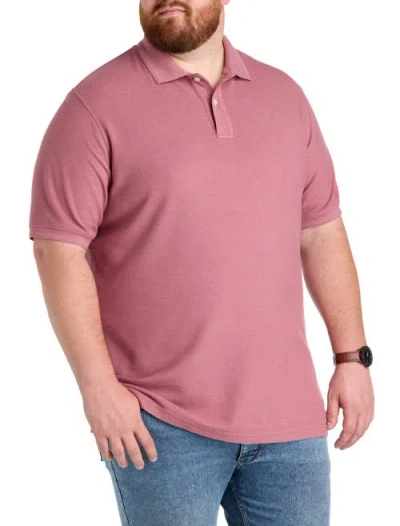 True Nation By Dxl Big & Tall Garment-dyed Polo Shirt In Pink